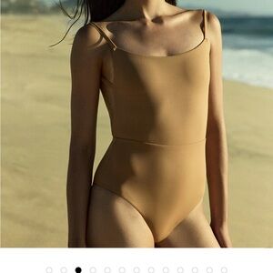 Teal Blue One-Piece Swimsuit Anemos nwot with Adjustable Straps